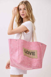 Shoulder & Bucket Style LOVE YOURSELF Canvas Bag