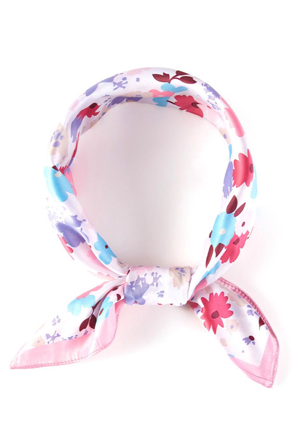 Small Multi Flowers Print Bandana Summer Scarf