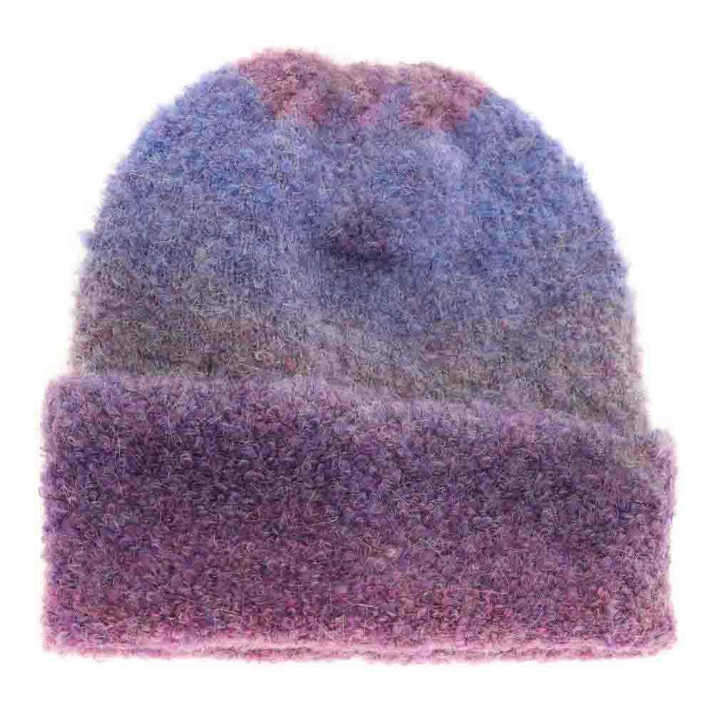 Women's Multi-colored Slouchy Mohair Cuffed C.C Beanie