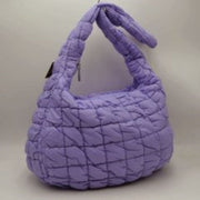 Quilted Puffer Hobo Shoulder Bag with Matching Padded Strap