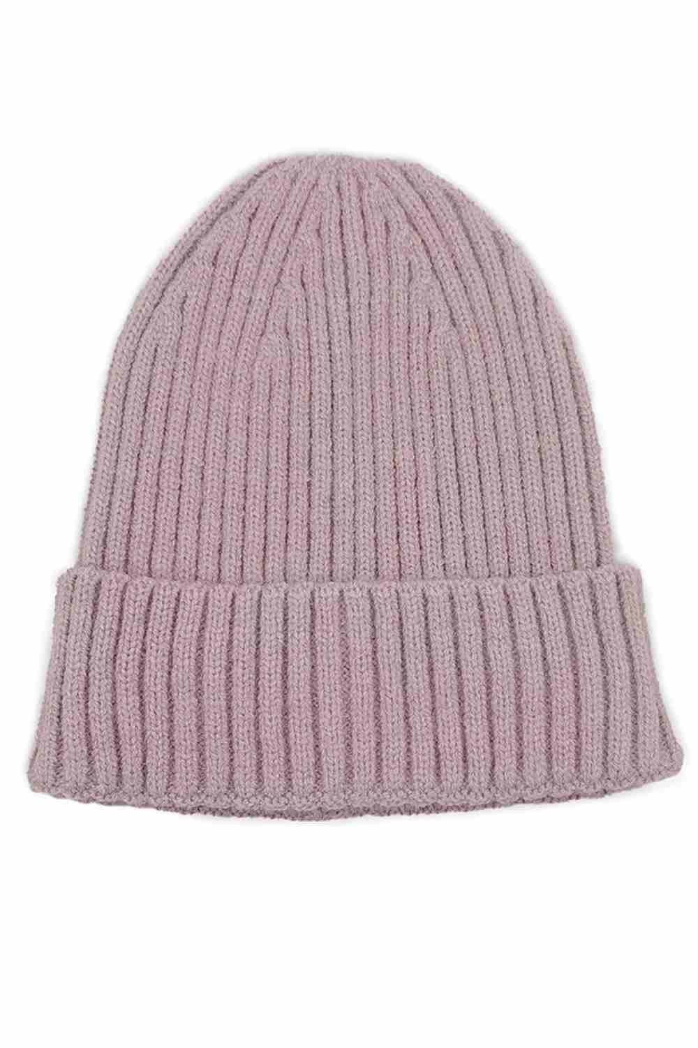 Solid Color Ribbed Knit Cuff Beanie