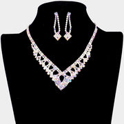 Round Stone Pointed Rhinestone Necklace