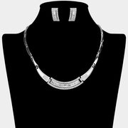 Rhinestone Paved Geometric Necklace