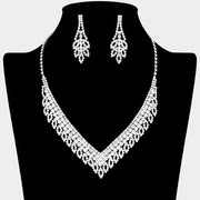 Rhinestone Paved V Shaped Collar Necklace