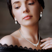 Marquise CZ Stone Cluster Necklace
