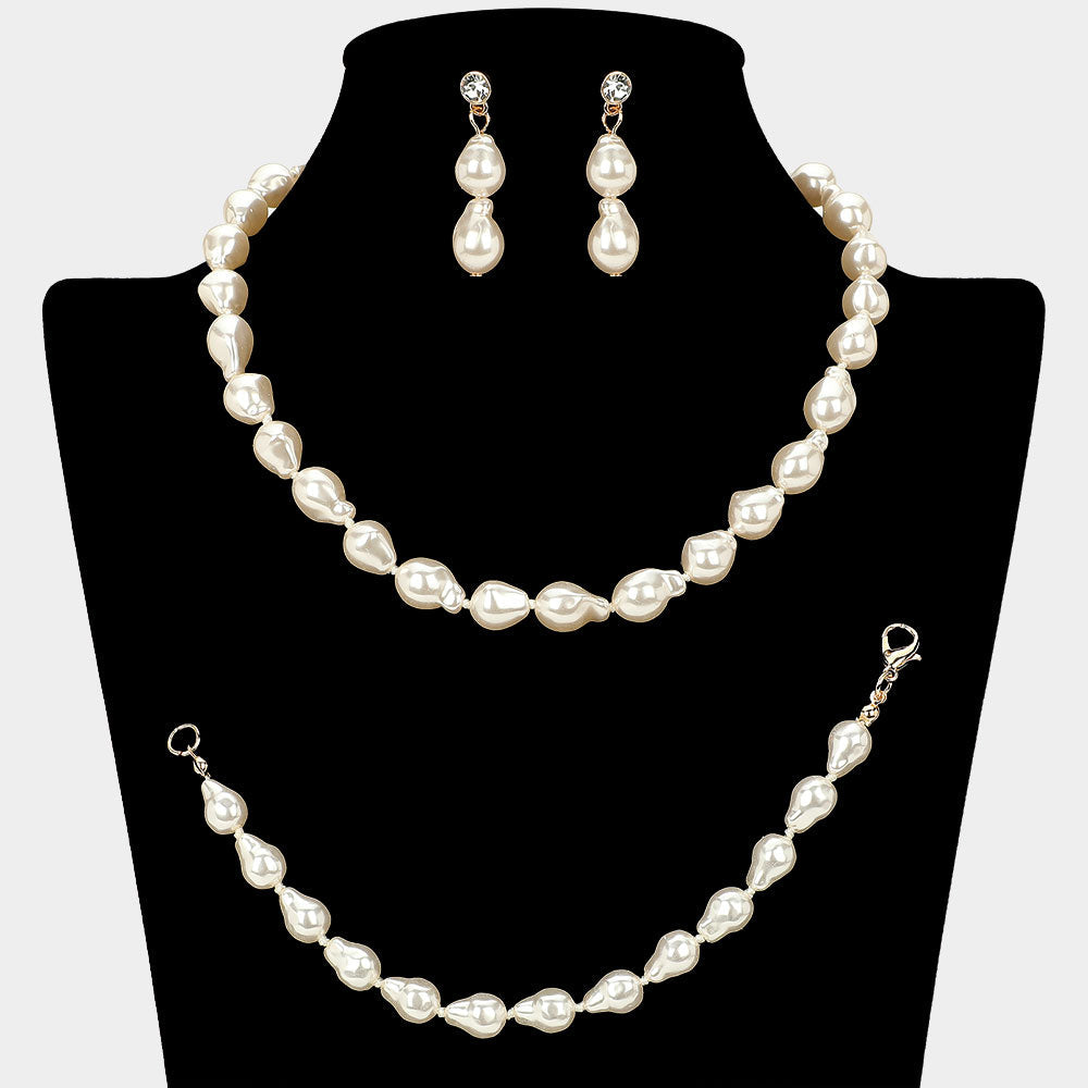 Teardrop Pearl Jewelry Set