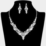 Marquise Stone Cluster Embellished Necklace