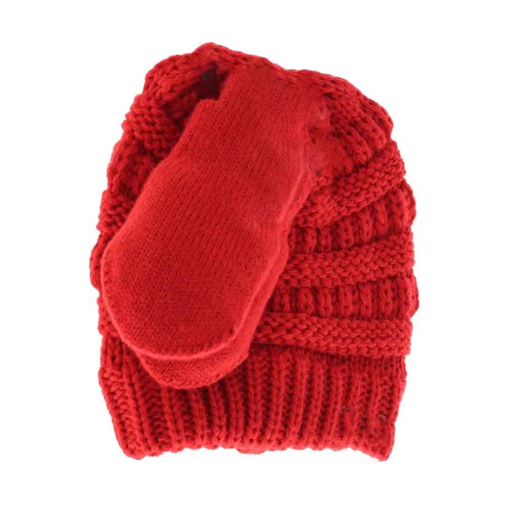 BABY Solid C.C Beanie with Mitten SET