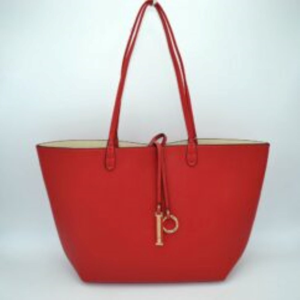 Classic Trapeze Tote Bag with Dual Handles and Ring Detail