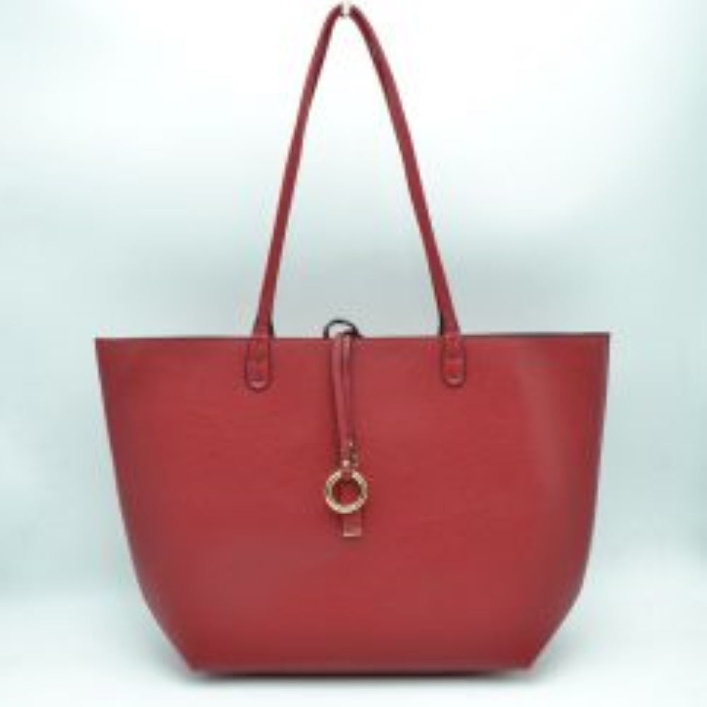 Classic Trapeze Tote Bag with Dual Handles and Ring Detail