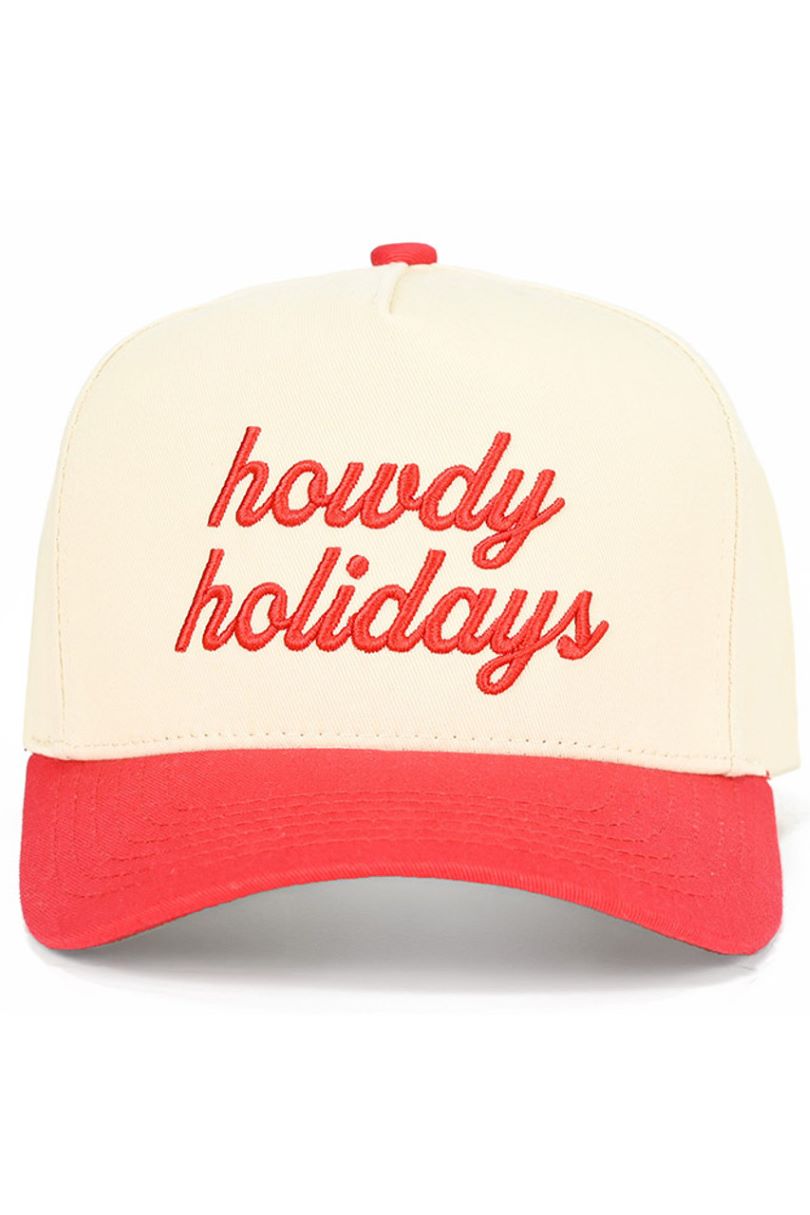 C.C HOWDY HOLIDAYS Letter Embroidered Christmas Theme Trucker Hat Baseball Cap