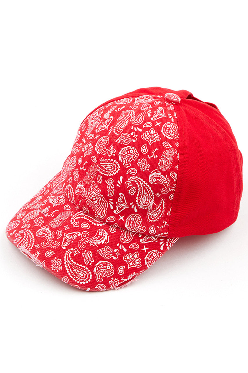 C.C Women's Paisley Ponytail Baseball Cap