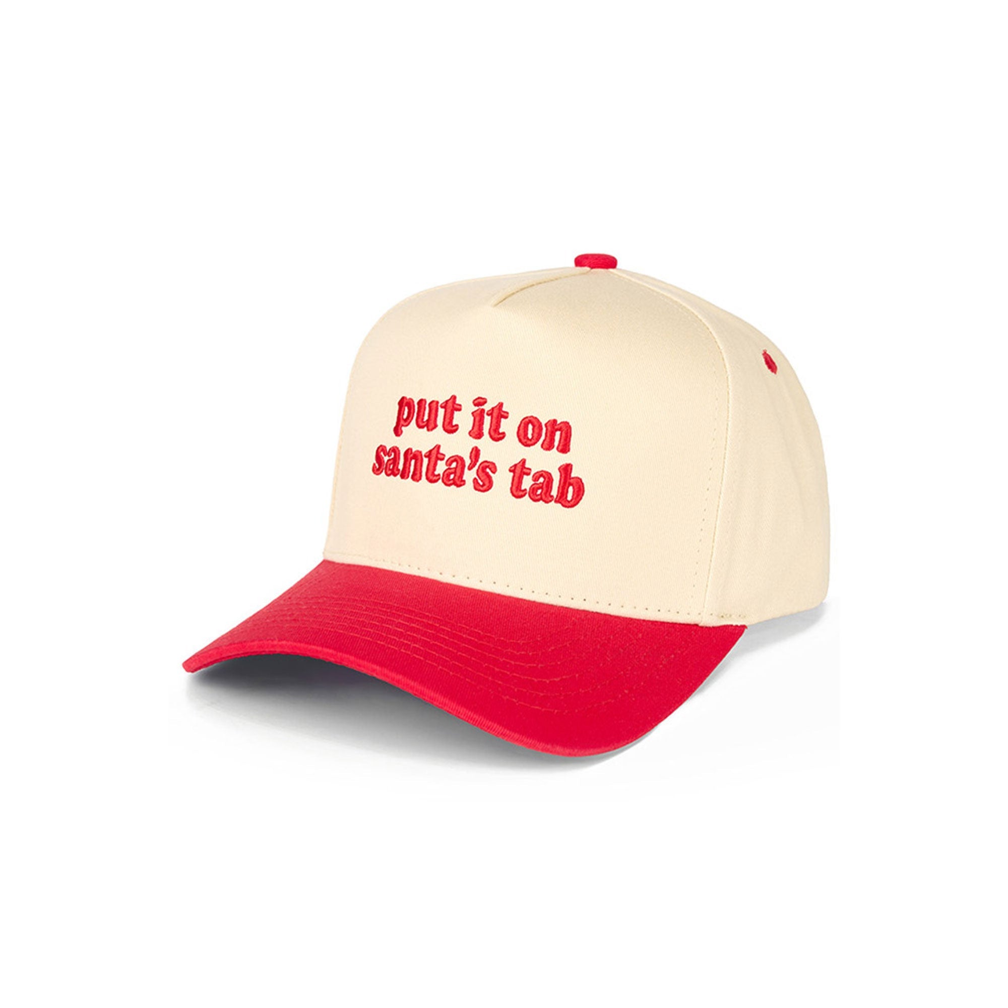C.C PUT IT ON SANTA'S TAB Letter Christmas Theme Trucker Hat Baseball Cap