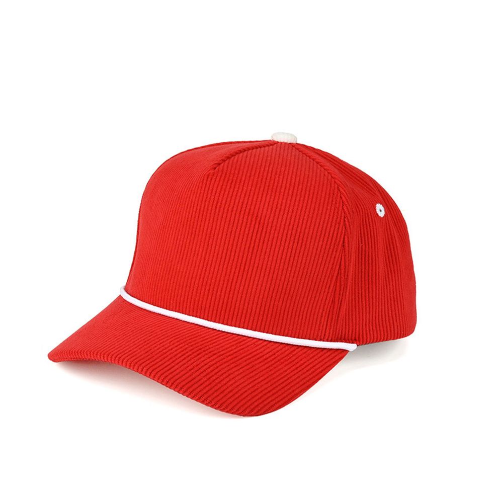 C.C Solid Corduroy Snapback Trucker Cap with Rope