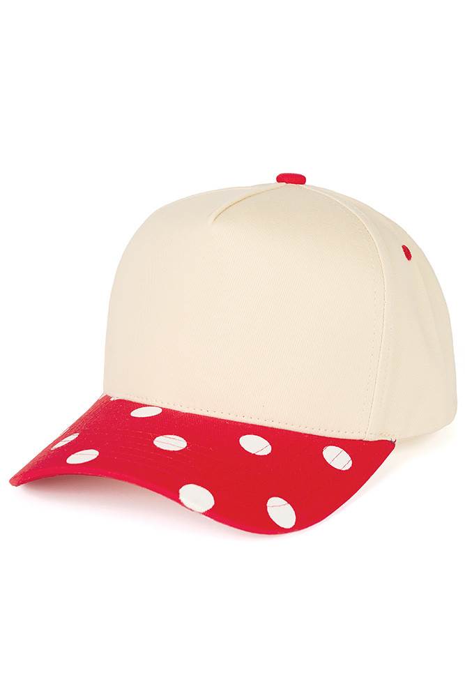 C.C Big Polka Dot Pattern Print Brim Two Tone Trucker Hat