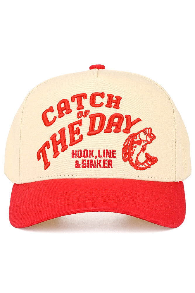 C.C REEL'EM IN Embroidered Letter Two Tone Trucker Hat