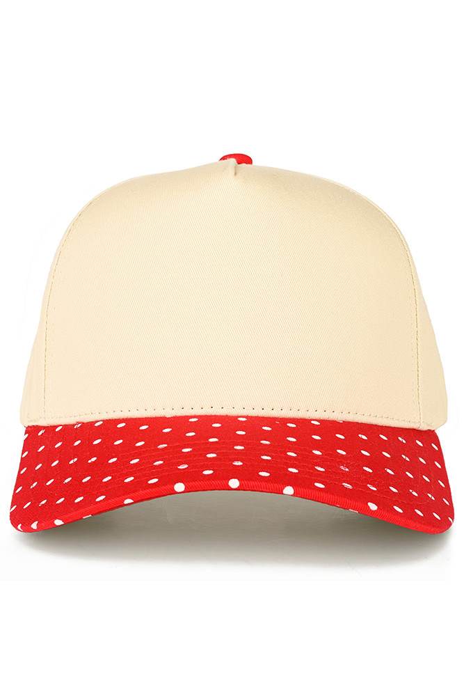 C.C Small Polka Dot Pattern Print Brim Two Tone Trucker Hat