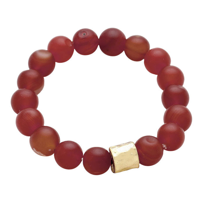 Semi precious stone beaded stretch bracelet