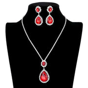 Teardrop Accented Rhinestone Necklace