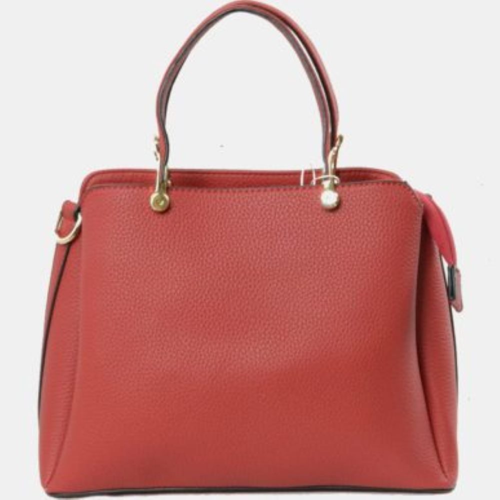 Structured Top Handle Handbag with Zipper Closures