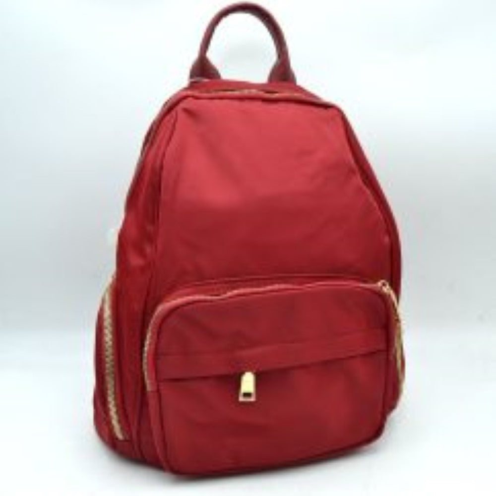 Multi-Pocket Casual Backpack with Metallic Zippers