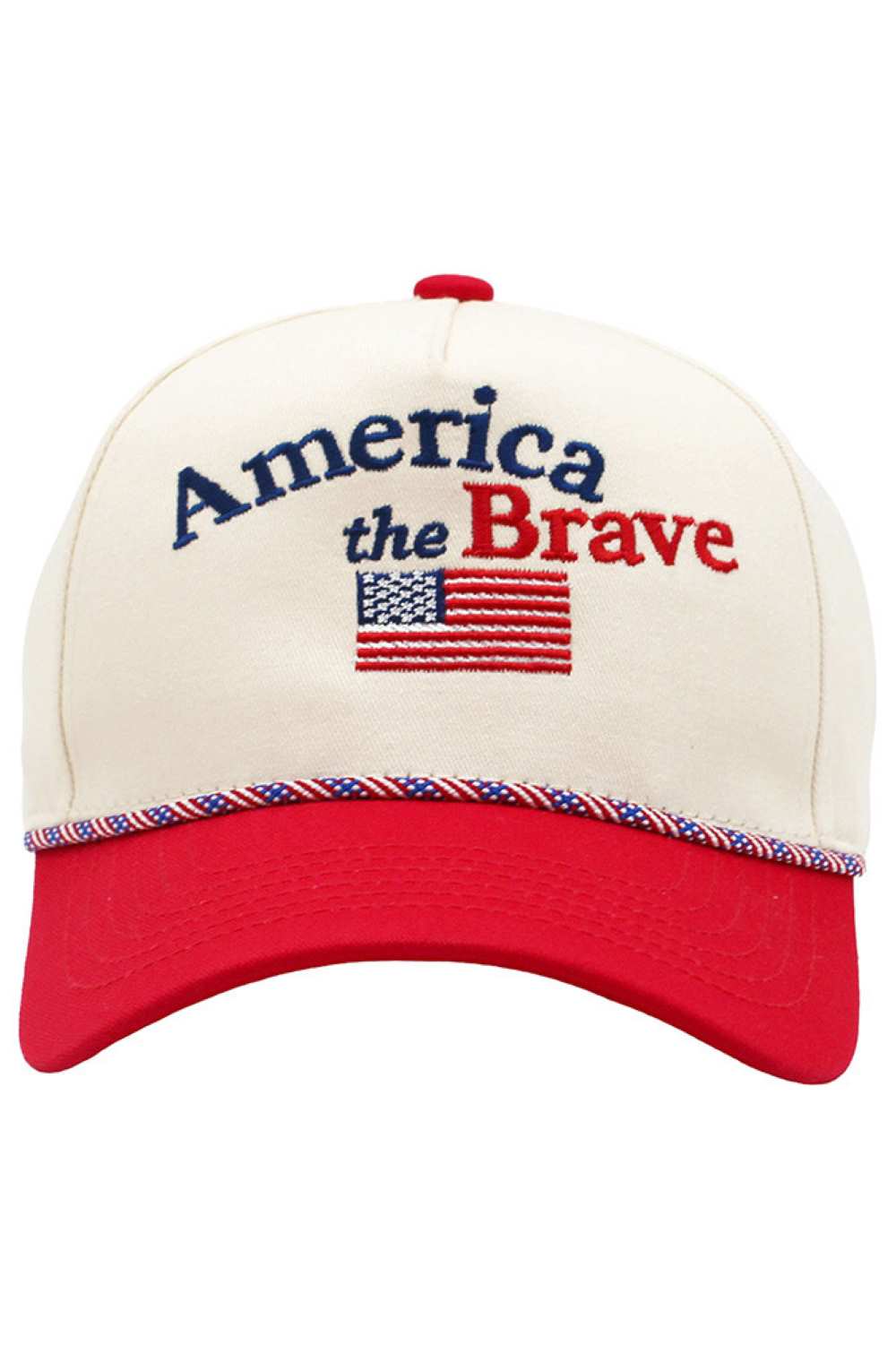 AMERICA THE BRAVE Letter Flag Color Rope Baseball Cap