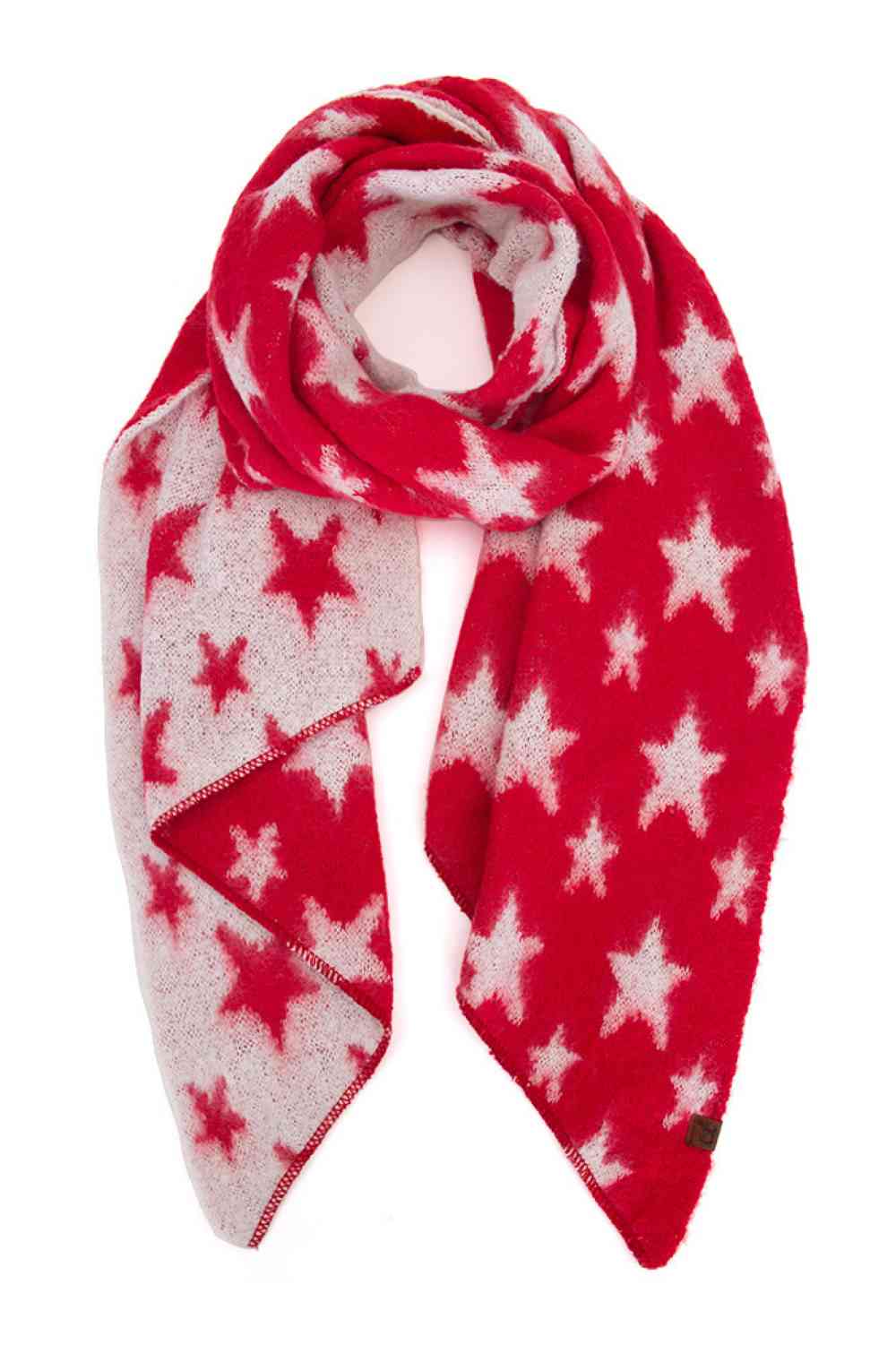 C.C American Flag Stars Bias Cut Brushed Scarf