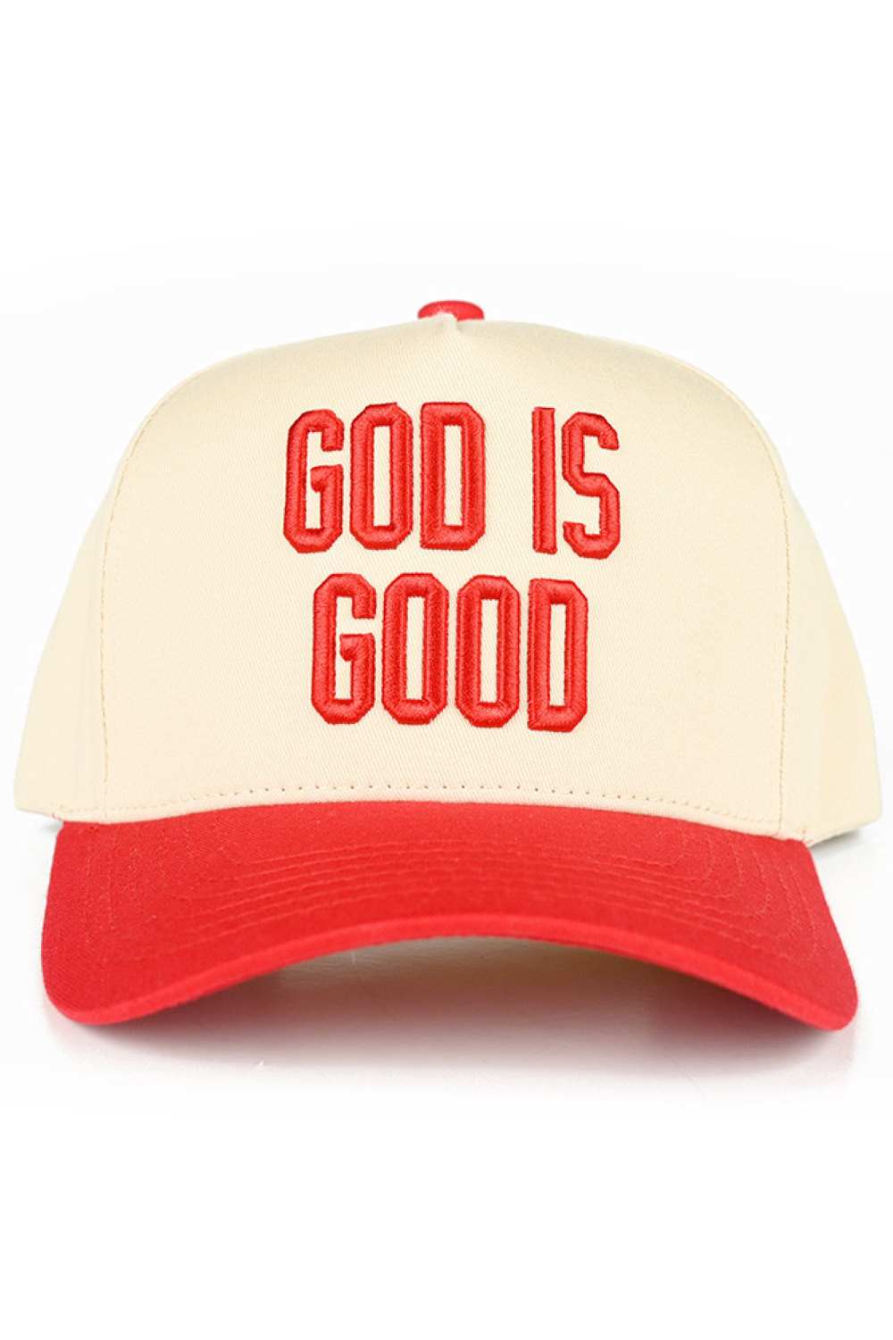 C.C GOD IS GOOD Embroidered Letter Two Tone Trucker Hat