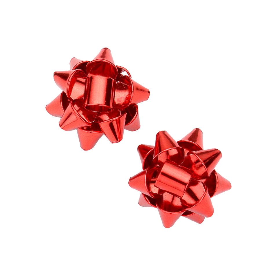 Christmas Gift Bow Stud Earrings