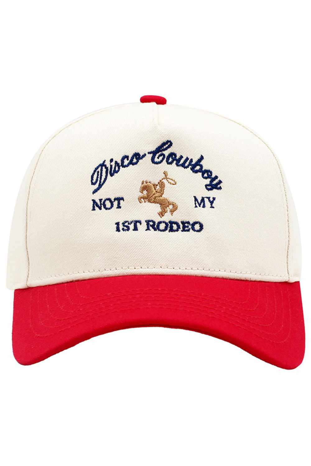 DISCO COWBOY Embroidered Letter on Two Tone Baseball Cap
