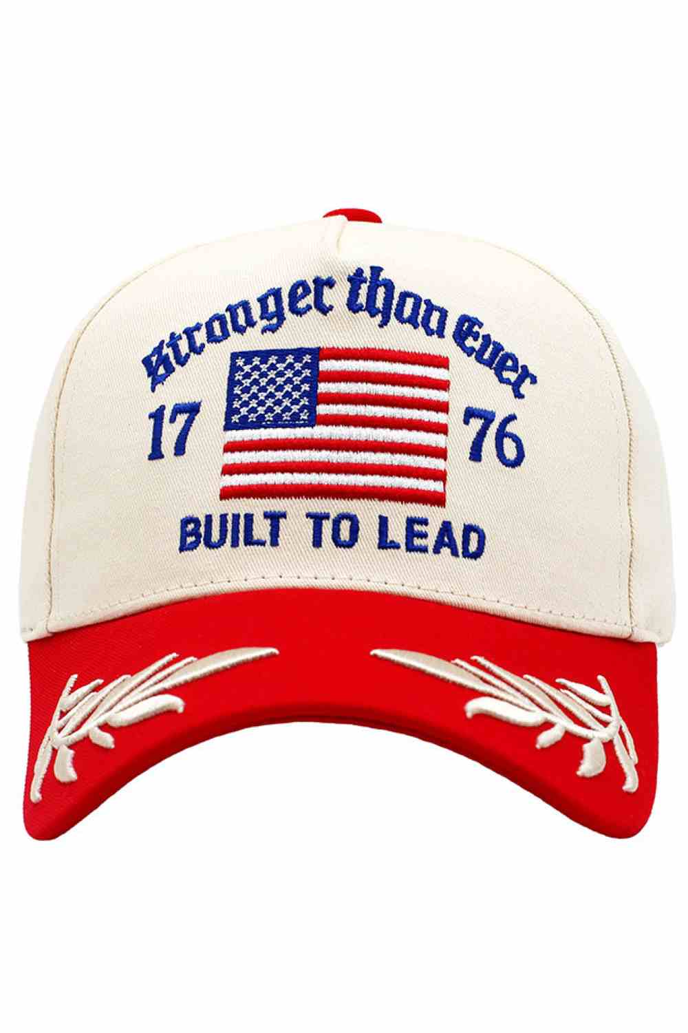 Flag with STRONGER THAN EVER Embroidered Letter Baseball Cap