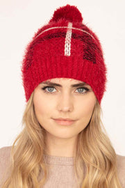 FUZZY PLAID BEANIE