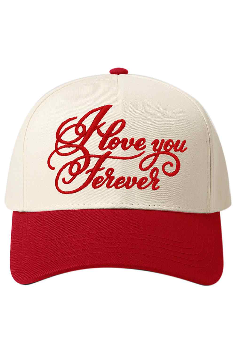 LOVE YOU FOREVER Letter on Two Tone Baseball Cap