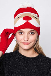 Santa Christmas Holiday Pom Beanie