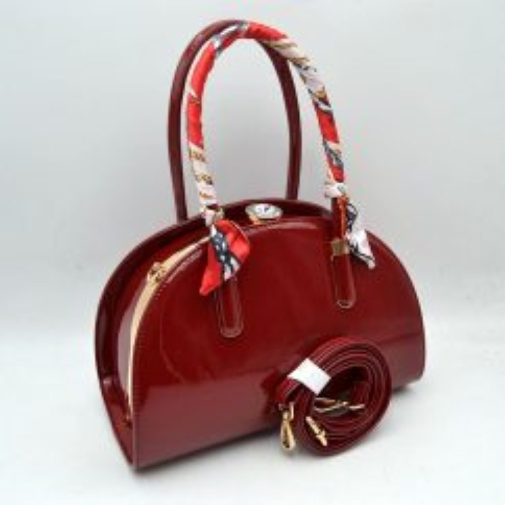 Dome Top-Handle Handbag with Detachable Shoulder Strap