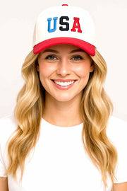 USA Multi Color Embroidered Letter Baseball Cap