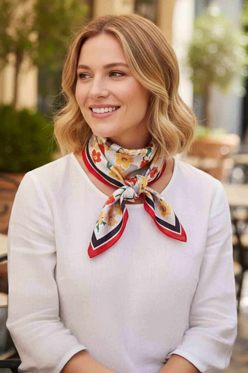 Vibrant Floral and Geometric Pattern Bandana Scar