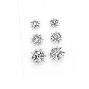 3Pairs Christmas Bow Stud Earrings