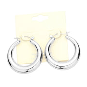 Metal Hoop Pin Catch Earrings
