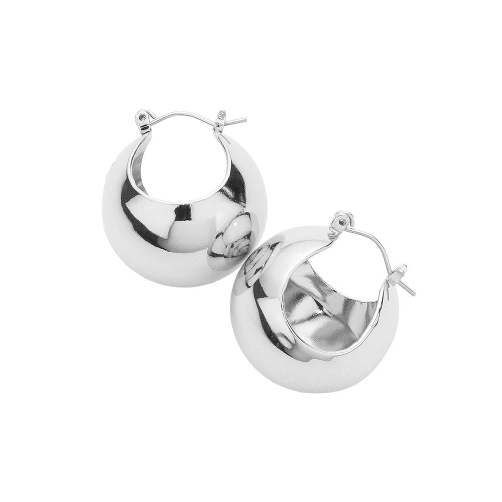 Metal Hoop Pin Catch Earrings