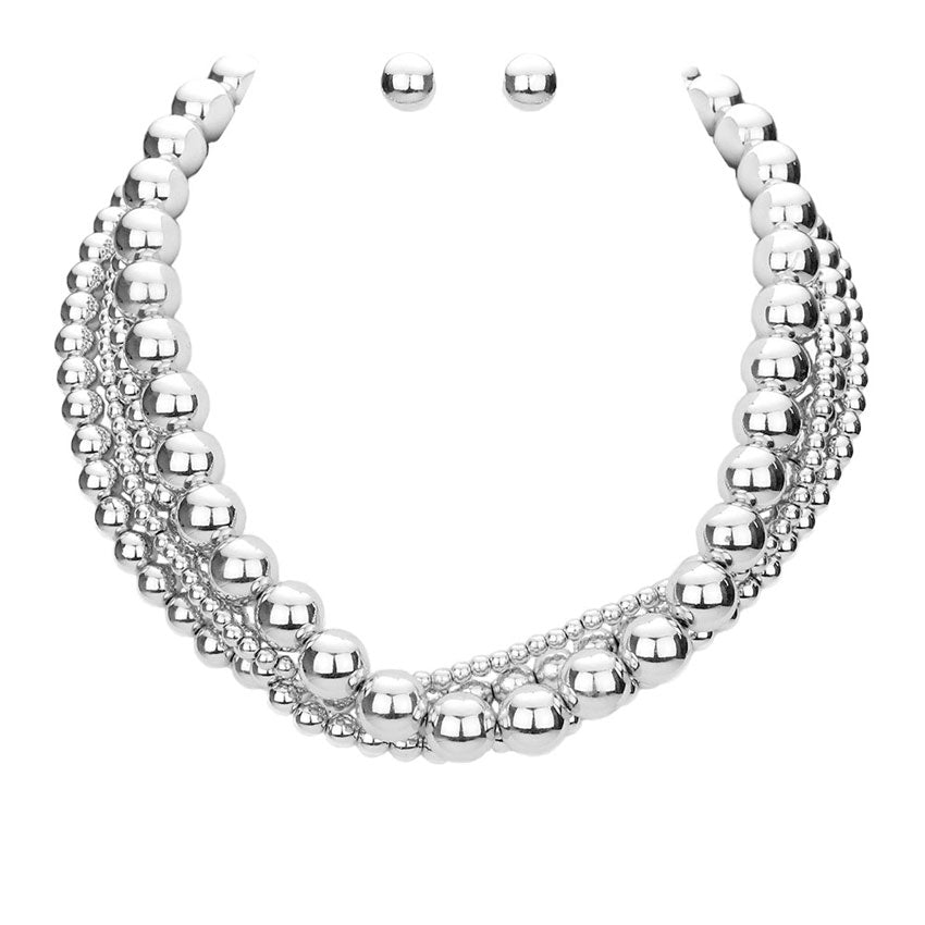 Multi Layered Metal Ball Necklace
