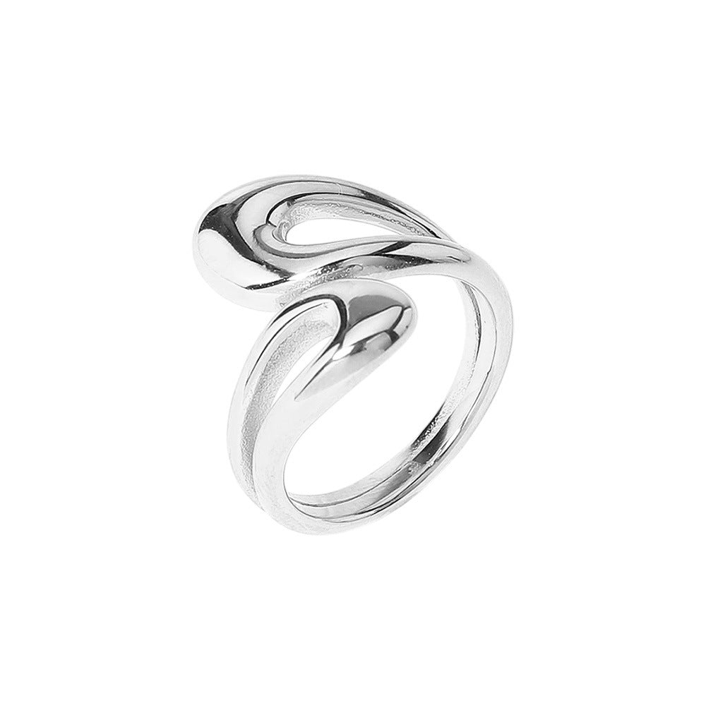 SECRET BOX Hypoallergenic Stainless Steel Teardrop Ring