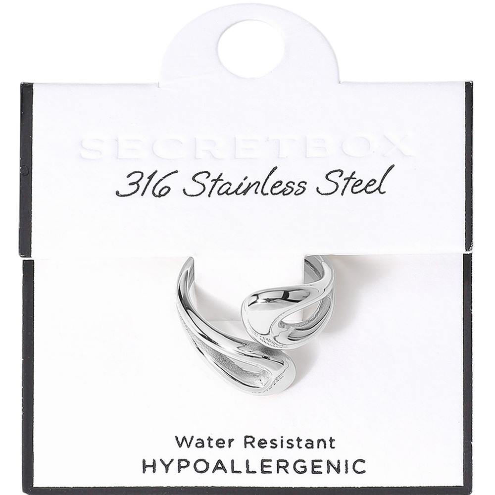 SECRET BOX Hypoallergenic Stainless Steel Teardrop Ring
