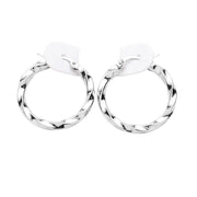 Twisted Stainless Steel Hoop Pin Catch Earrings