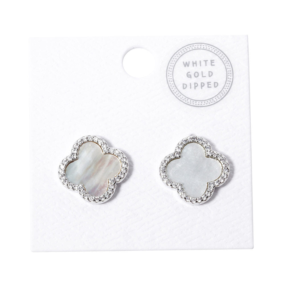 Gold Dipped Quatrefoil Stud Earrings