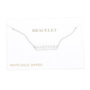 White Gold Dipped mama Metal Message Charm Bracelets