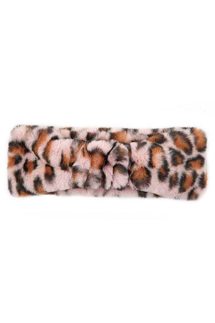 C.C Leopard Pattern Faux Fur Headwrap