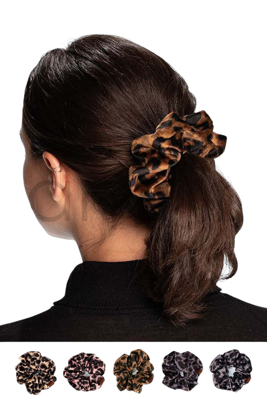 C.C Leopard Velvet Scrunchies