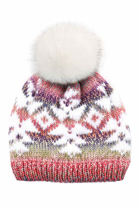 C.C Multi Yarn Aztec Beanie Hat