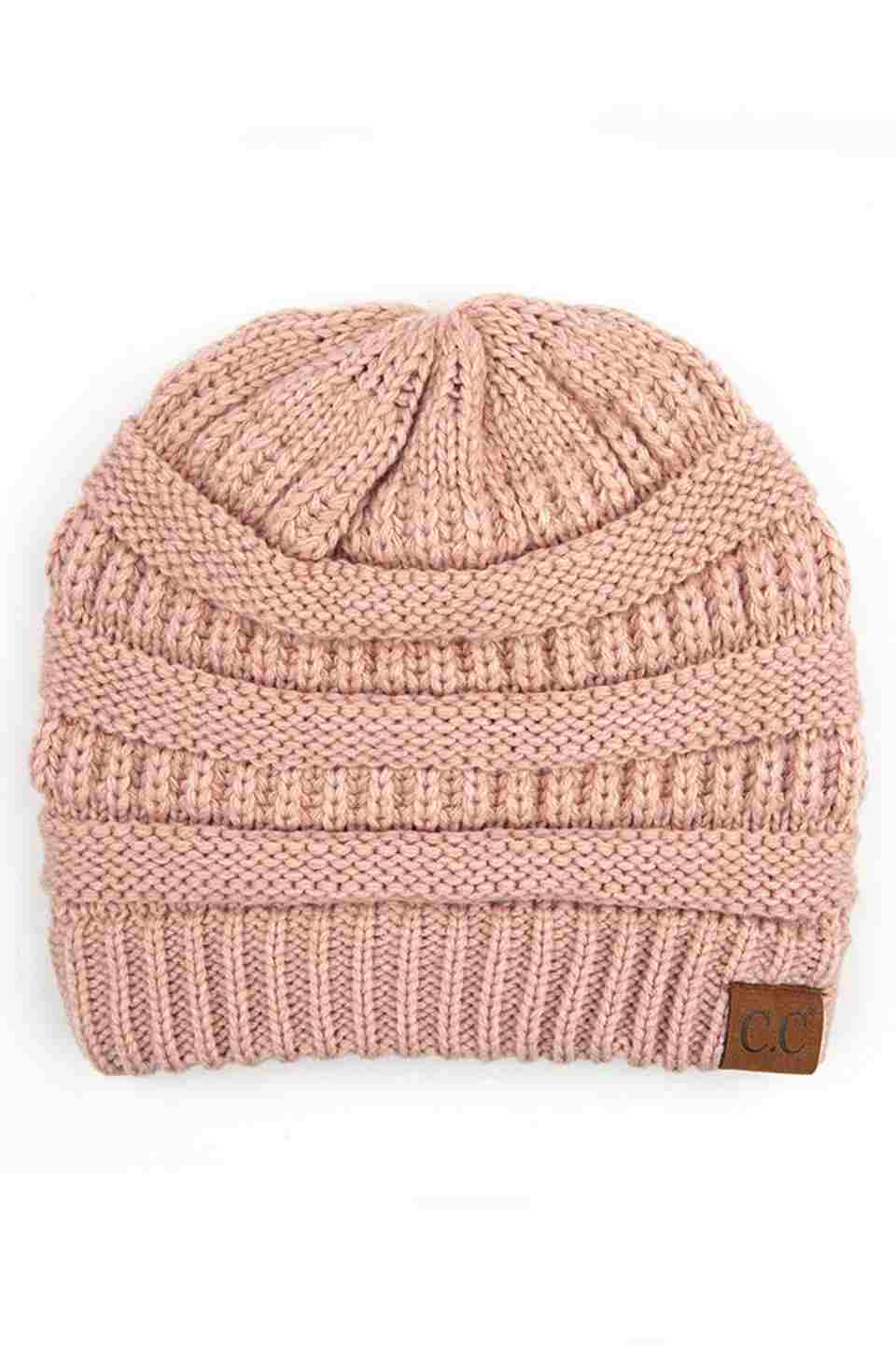 C.C Women's Ribbed Knit Solid Color Beanie